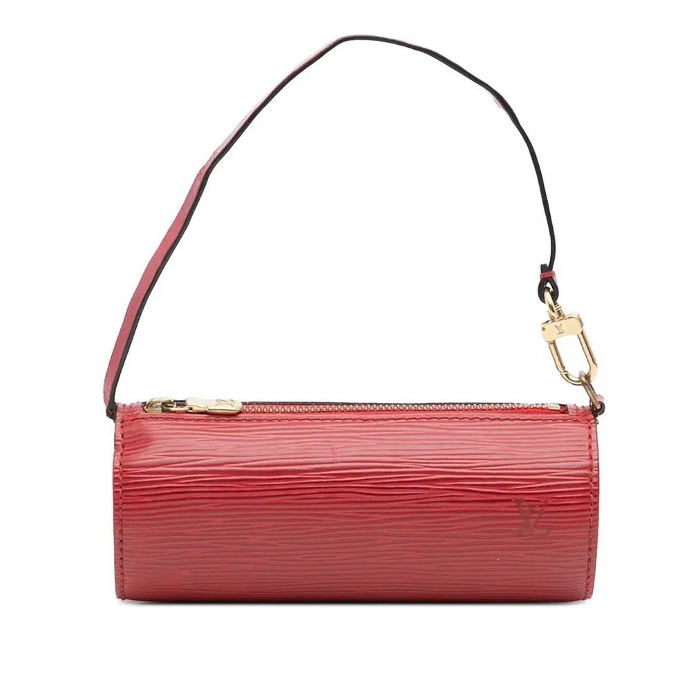 Louis Vuitton Red Epi Leather Mini Cylinder Bag with Gold-Tone Hardware